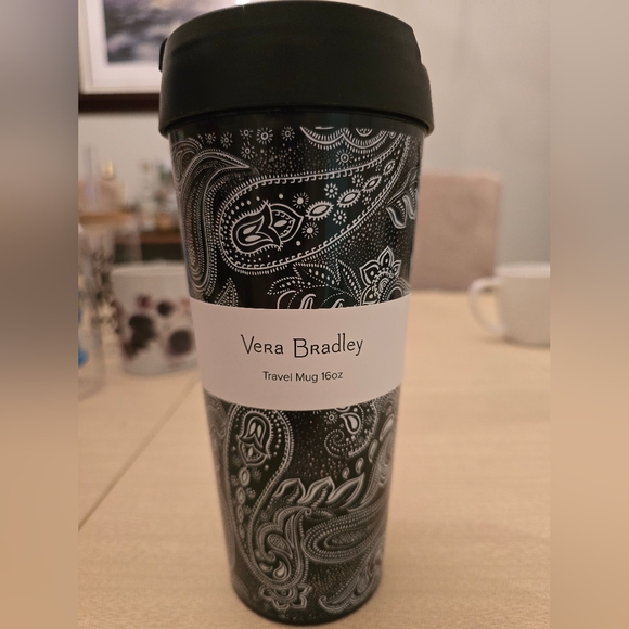 Vera Bradley Other - Vera Bradley Black and White 16 oz. Travel Mug, Brand New with Tags!